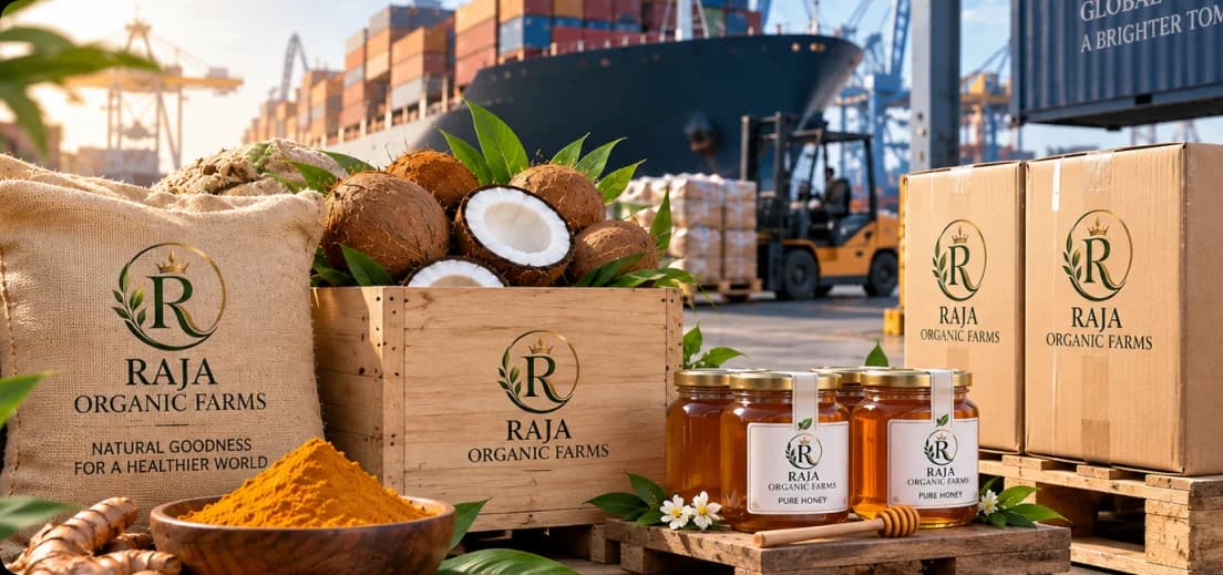 Raja Organic Farms export products prepared for global markets